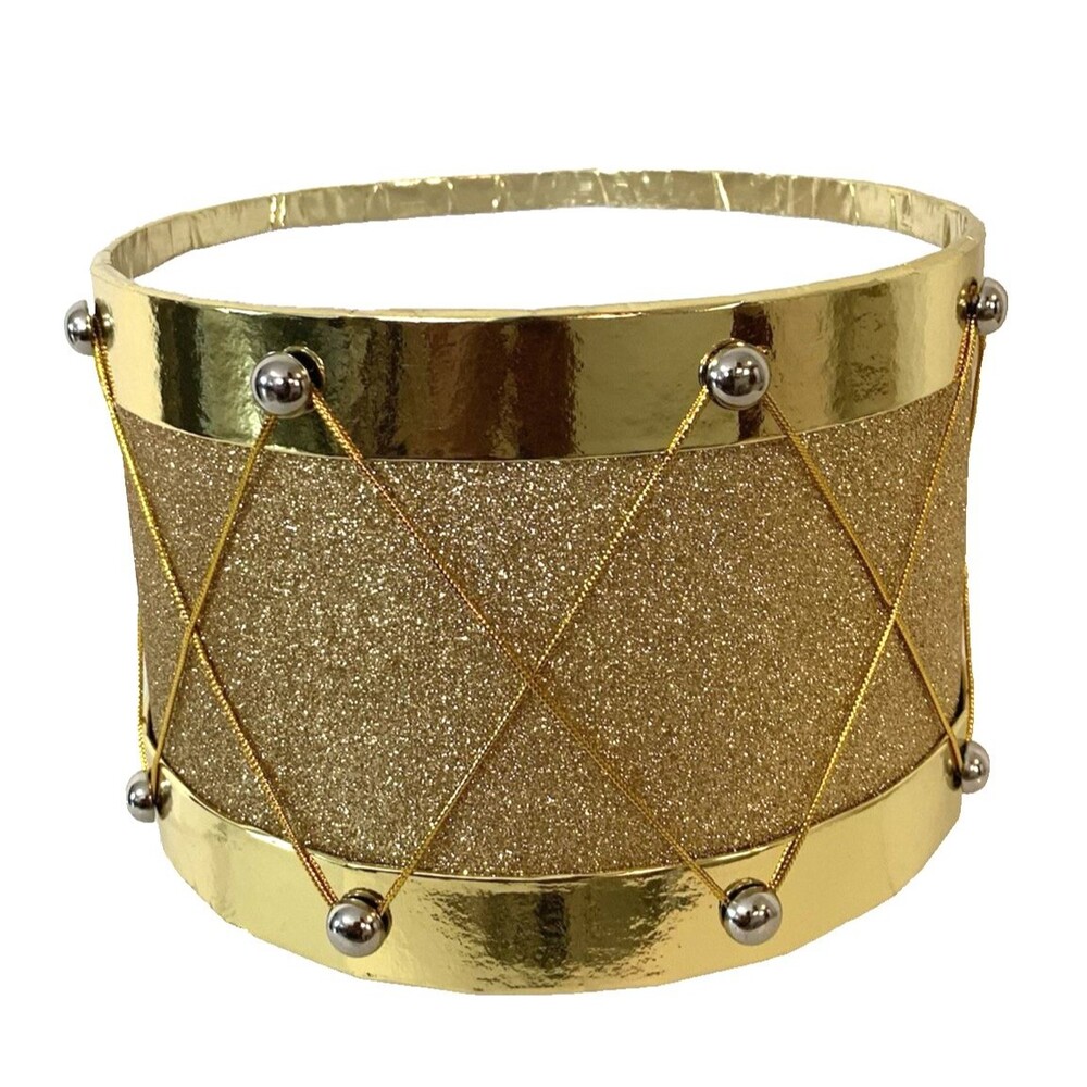 Craftex Gold Glitter Card Box Drum Designed for Holiday Gift Giving/Decoration
